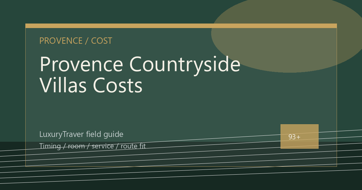 Provence Countryside Villas Costs: When the Rental Works