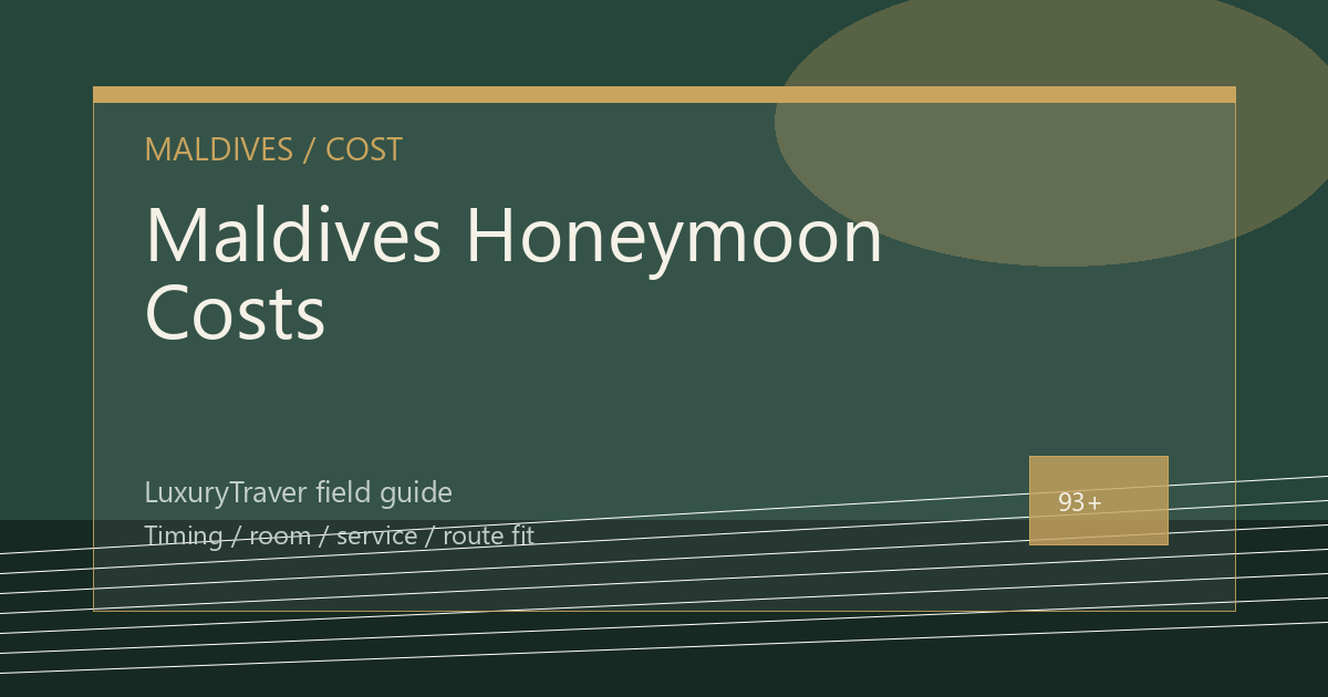 Maldives Honeymoon Costs: When Overwater Works