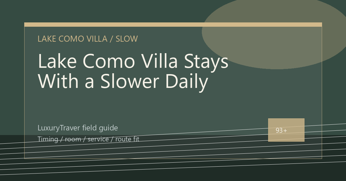 Lake Como Villa Stays With a Slower Daily Rhythm