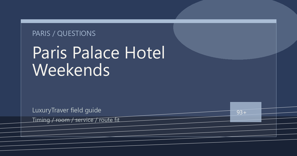 Paris Palace Hotel Weekends: Breakfast Inclusions Questions to Ask