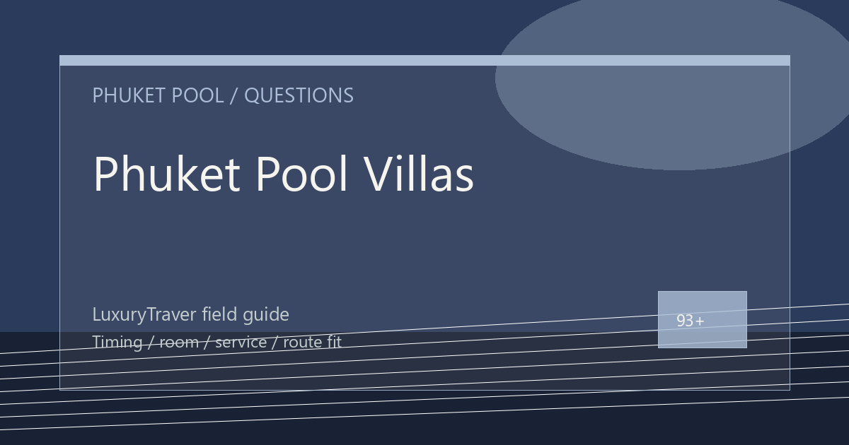 Phuket Pool Villas: Rain Backup Questions to Ask