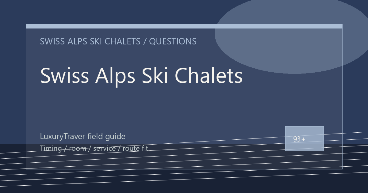 Swiss Alps Ski Chalets: Chef Service Questions to Ask