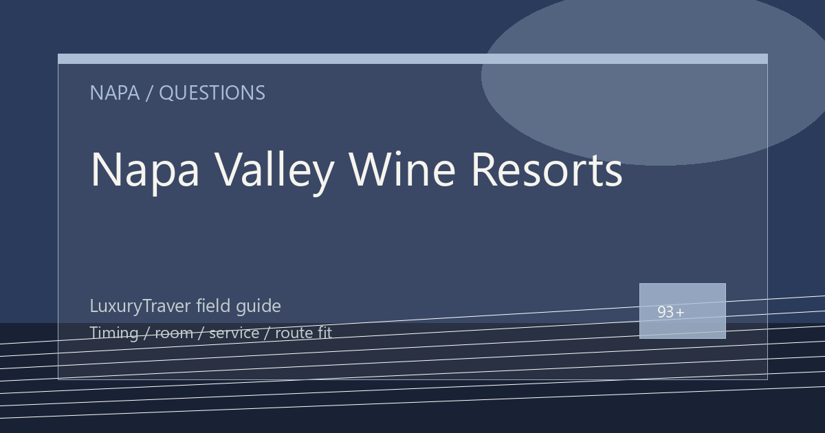 Napa Valley Wine Resorts: Spa Recovery Questions to Ask