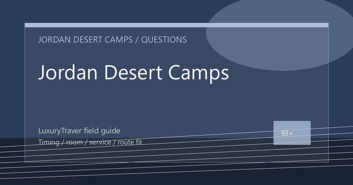 Jordan Desert Camps: Camp Heating Questions to Ask