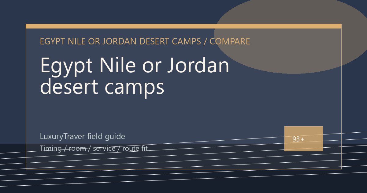 Egypt Nile or Jordan desert camps: Which Trip Fits?