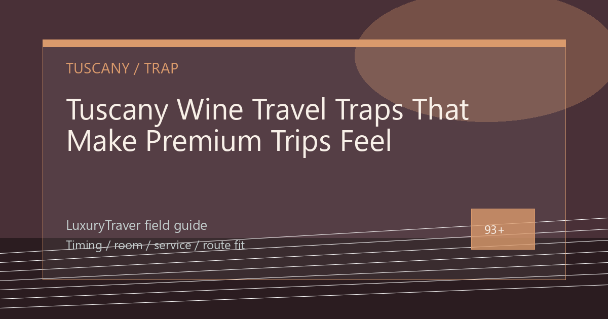 Tuscany Wine Travel Traps That Make Premium Trips Feel Average