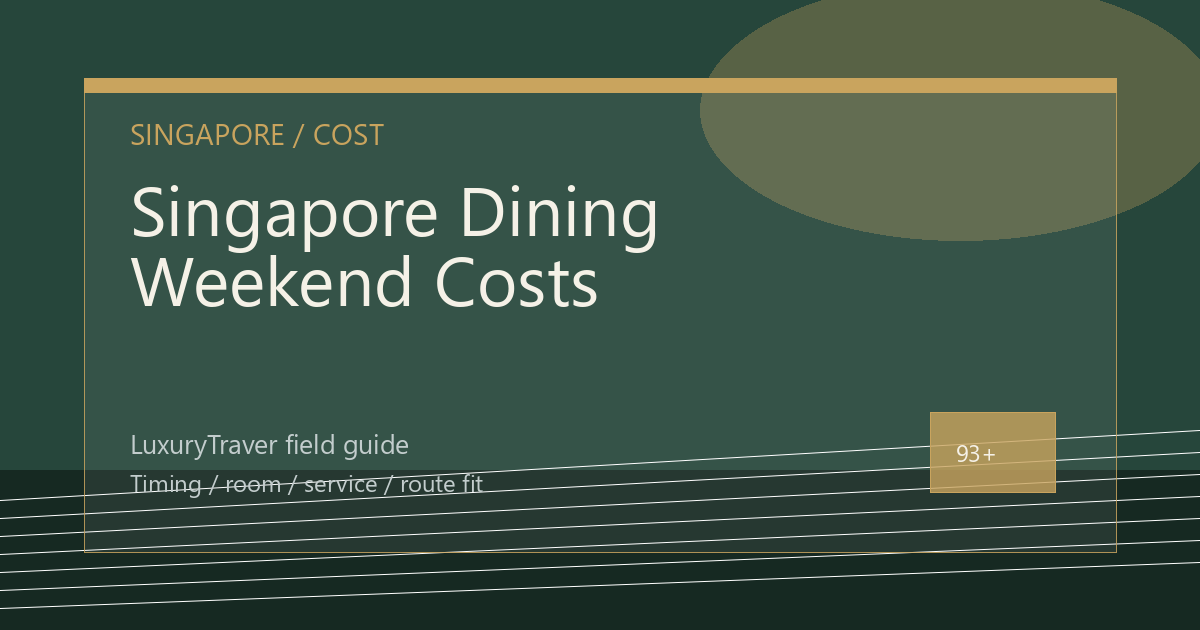 Singapore Dining Weekend Costs: When the Rate Works