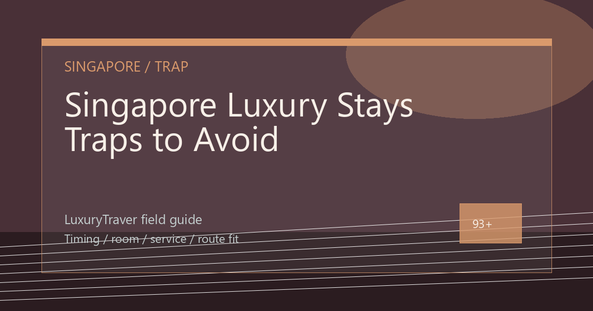 Singapore Luxury Stays Traps to Avoid